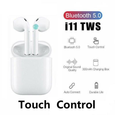 Casti Stereo Wireless Headset cu Bluetooth - Microfon - Touch Control si Cutie de Incarcare TWS i11