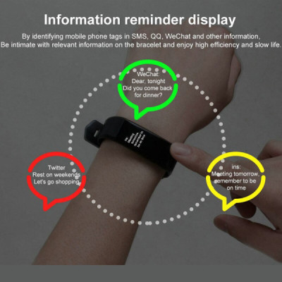 Ceas Inteligent Bluetooth - Bratara Fitness - Monitorizare Puls - Redare Apeluri - Mesaje si Notificari - Smart Band