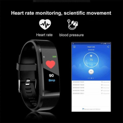 Ceas Inteligent Bluetooth - Bratara Fitness - Monitorizare Puls - Redare Apeluri - Mesaje si Notificari - Smart Band