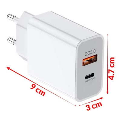 Incarcator Rapid Universal ZK-05 cu 2 Porturi Usb 3.0A si Usb C 3.4A
