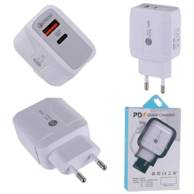 Incarcator Rapid Universal DP001 cu 2 Porturi Usb 3.0A + Usb C 3.1A de 18W