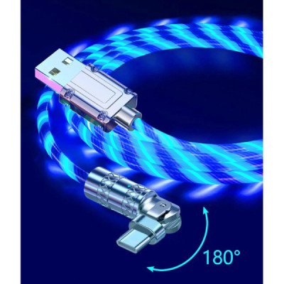 Cablu de Incarcare si Transfer Date Usb - Usb C Fast Charger cu Rotire 180°