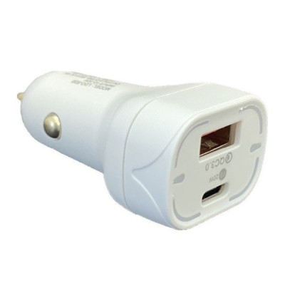 Incarcator Priza Auto PD 20W cu Doua Porturi Usb Standard A - Usb C si Cablu Usb LDO-R30