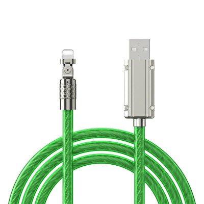 Cablu Luminos de Incarcare si Transfer Date Usb - Lightning Fast Charger cu Rotire 180°