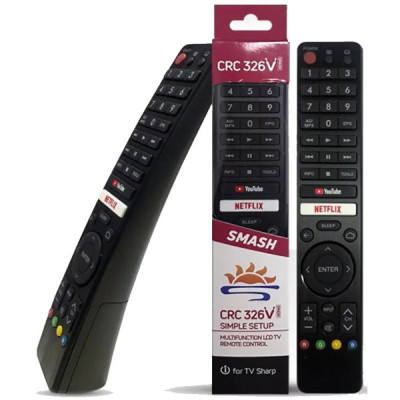 Telecomanda Universala CRC326V Pentru Smart Tv Sharp cu YouTube si Netflix Gata de Utilizare