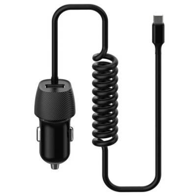 Incarcator Priza Auto 3 -4A cu Port Usb Standard A si Cablu Usb C sau Lightning Platinet