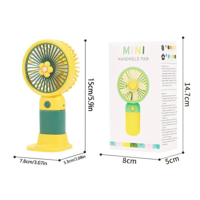 Ventilator Portabil cu Maner - Suport de Telefon si Acumulator Mini Handheld Fan