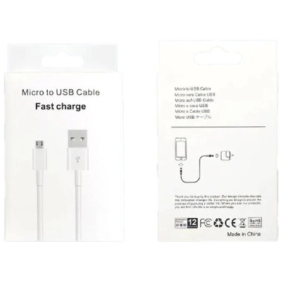 Cablu de Incarcare si Transfer Date Usb - Micro Usb Fast Charger Alb 1M