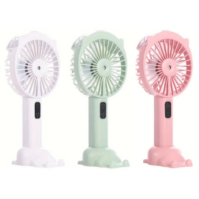 Ventilator Portabil cu Acumulator - Pulverizator de Apa si Stativ de Birou cu Suport de Telefon