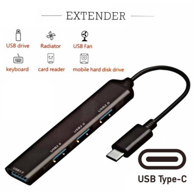 Extender Hub Usb cu 4 Porturi Compatibil cu Telefoane Mobile si PC SX-35