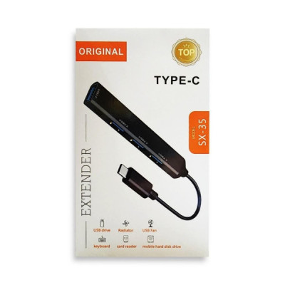 Extender Hub Usb cu 4 Porturi Compatibil cu Telefoane Mobile si PC SX-35