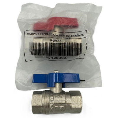 Robinet de Trecere Apa 1/2" FF cu Fluture si Bila PN 50 Roval