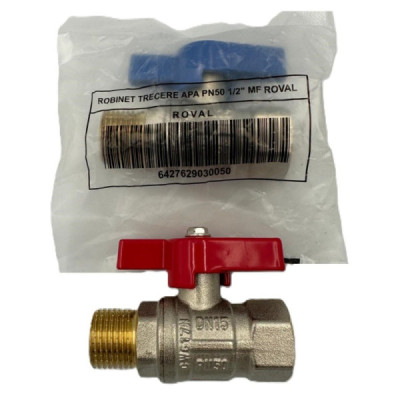 Robinet de Trecere Apa 1/2" MF cu Fluture si Bila PN 50 Roval