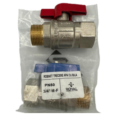 Robinet de Trecere Apa 3/4" MF cu Fluture si Bila PN 50 Roval