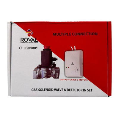 Detector de Gaz cu Electrovalva 220V Roval 3/4"