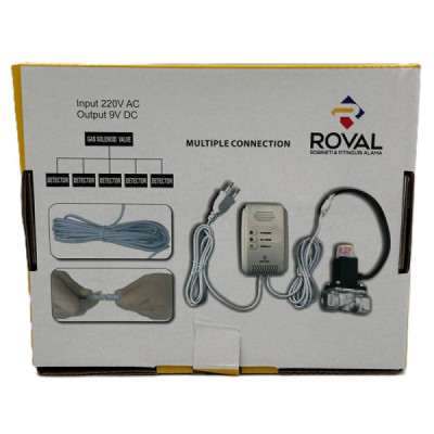 Detector de Gaz cu Electrovalva 220V Roval 3/4" 3M