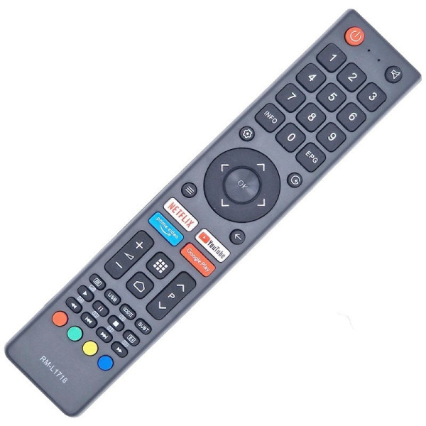 Telecomanda Universala RM-L1718 Pentru Lcd, Led si Smart Tv Saba, Akai, Allview, Jvc, Nei, etc. Gata de Utilizare