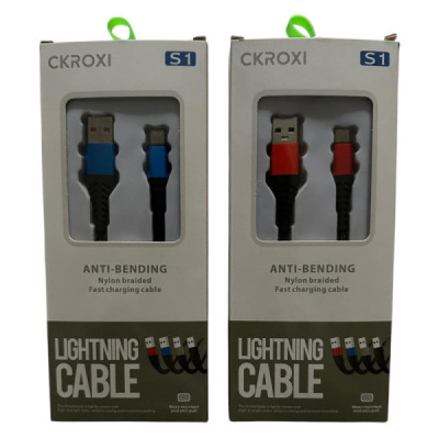 Cablu de Incarcare si Transfer Date Usb - Lightning Fast Charger 120W 6A Foarte Rezistent Ckroxi S1
