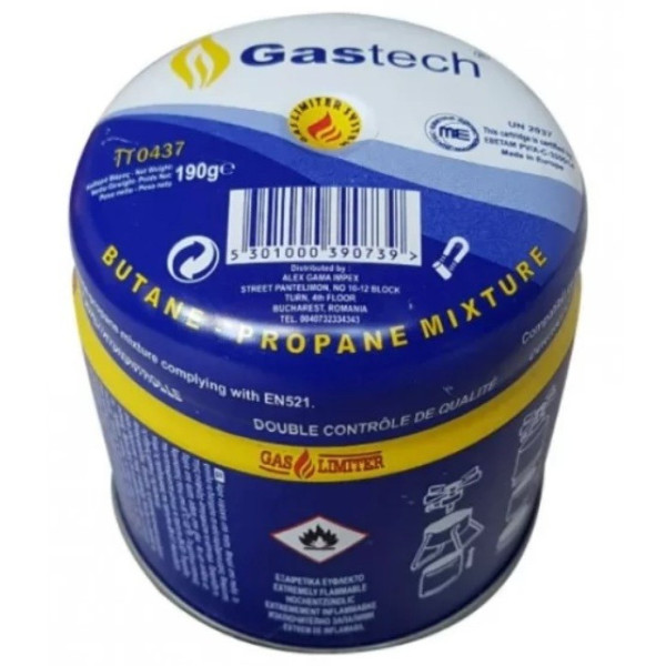 Butelie de Gaz Gastech 190G cu Valva Inclusa