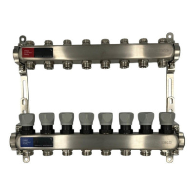 Distribuitor Inox 1" Roval Tur-Retur cu 5 - 6 - 7 - 8 - 9 - 10 - 11 si 12 Circuite Pentru Radiatoare Calorifere