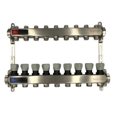 Distribuitor Inox 1" Roval Tur-Retur cu 5 - 6 - 7 - 8 - 9 - 10 - 11 si 12 Circuite Pentru Radiatoare Calorifere