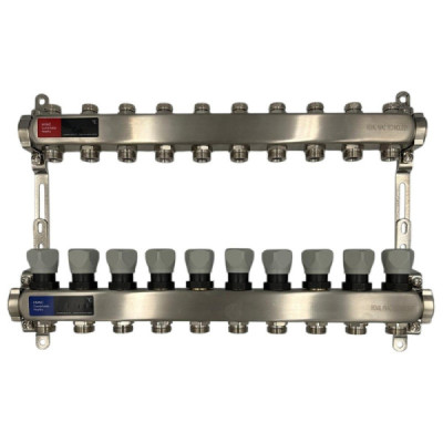 Distribuitor Inox 1" Roval Tur-Retur cu 5 - 6 - 7 - 8 - 9 - 10 - 11 si 12 Circuite Pentru Radiatoare Calorifere