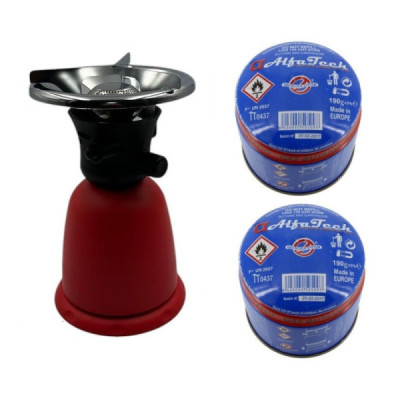 Set Arzator Portabil cu Gaz si Aprindere Quartz + 2 Butelii de Gaz