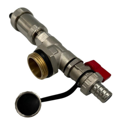Capat Teu Distribuitor 1" cu Robinet Golire 1/2" si Aerisitor Automat 1/2" Incalzire in Pardoseala