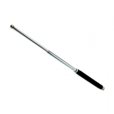 Baston Telescopic Profesional Mediu de Autoaparare cu 3 Elementi si Maner din Cauciuc