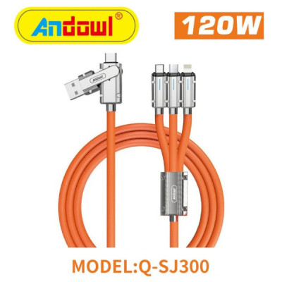 Cablu Usb de Incarcare si Transfer Date 5 in 1 Fast Charger 120W 6A 1 -2M Q-SJ300