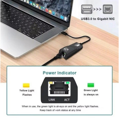 Placa de Retea Usb 3.0 - RJ45 10/100/1000 Mbps Gigabit Lan