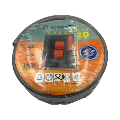 Kit Furtun Gri cu Accesorii 12 -5 MM (1/2) - 24 BAR - 20 M Rola