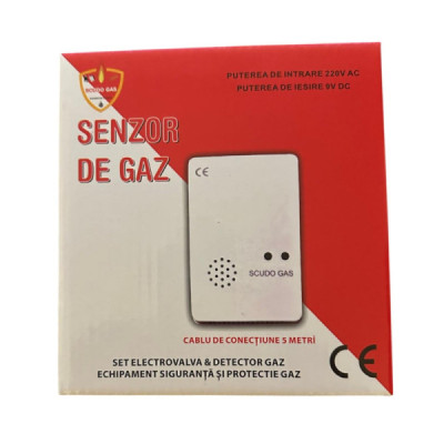 Detector de Gaz 9 - 12 V-DC 220v - Cablu 3 Metrii si Conectare Multipla Roval
