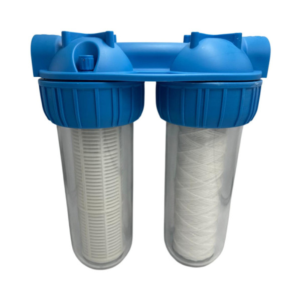 Filtru Roval de Apa 10” cu 2 Cartuse Filtrante, Nylon si Polipropilena