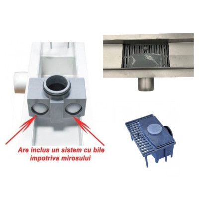 Rigola de Dus Roval Full Inox Diverse Marimi cu Membrana de Etansare