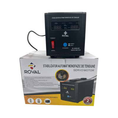 Stabilizator Automat Monofazic de Tensiune cu Servo Motor Roval 500 VA