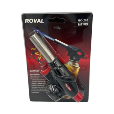 Arzator Gaz cu Aprindere Piezo Pentru Butelie 227g Roval