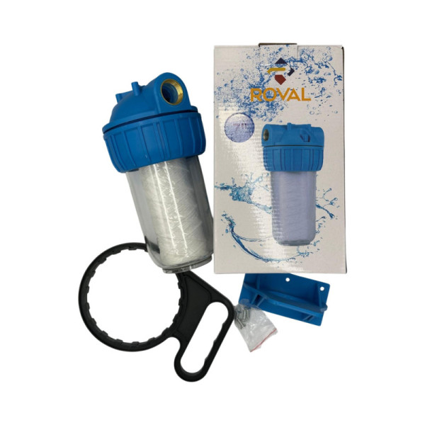 Filtru Roval de Apa 7" X ¾ cu 1 Cartus Filtrant de Bumbac