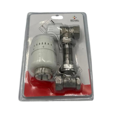 Set Robinet cu Termostat si Robienet de Retur 1/2" Roval Pentru Calorifer