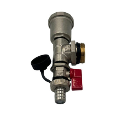 Capat Teu Distribuitor 1" cu Aerisitor Automat 1/2" si Robinet Golire 1/2" Pentru Incalzire in Pardoseala