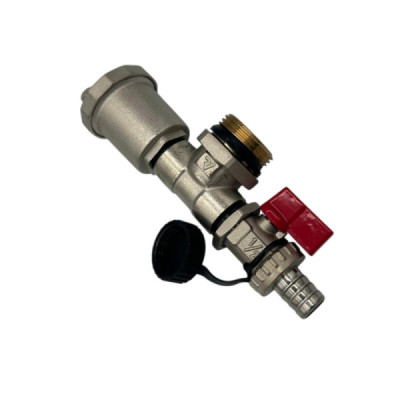 Capat Teu Distribuitor 1" cu Aerisitor Automat 1/2" si Robinet Golire 1/2" Pentru Incalzire in Pardoseala