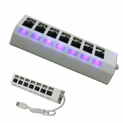 Hub Usb 7 Porturi cu Butoane Individuale On/Off