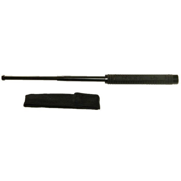 Baston Telescopic de Autoaparare cu 3 Elementi si Maner din Cauciuc Police Using