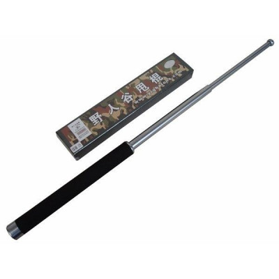 Baston Telescopic Profesional de Autoaparare cu 3 Elementi si Maner din Burete