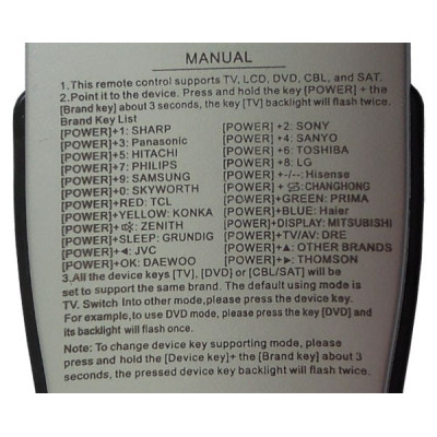 Telecomanda Universala RM-L815 Compatibila cu Sony - Samsung - Lg - Panasonic - Philips - Daewoo - Toshiba - Jvc - etc.