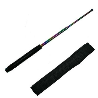 Baston Telescopic Profesional de Autoaparare cu 3 Elementi si Maner din Cauciuc Eagle Baton