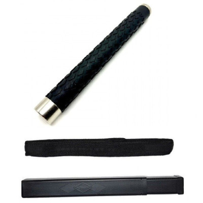 Baston Telescopic Mare de Autoaparare cu 3 Elementi si Maner din Cauciuc