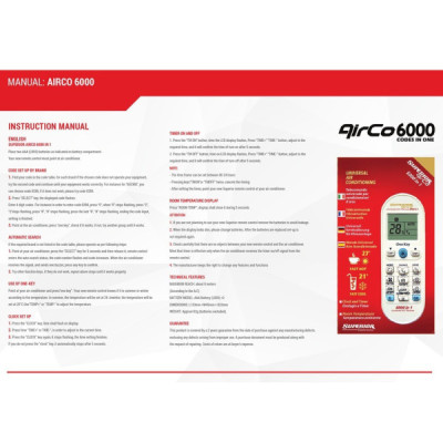 Telecomanda Universala AC Aer Conditionat Superior AirCo 6000 in 1