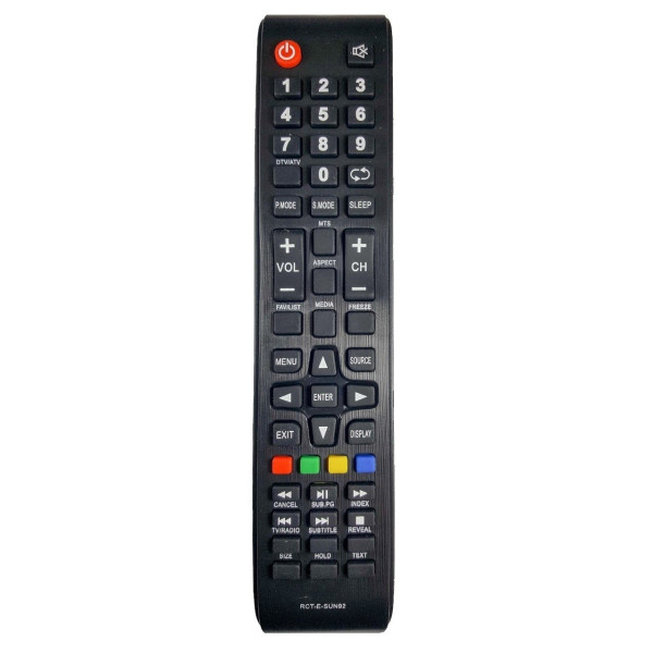 Telecomanda Universala RCT-E-SUN92 Pentru Lcd, Led si Smart Tv Star-Light, Vortex, Zanussi, Horizon si Saba Gata de Utilizare