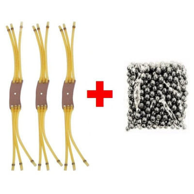 Set Pentru Prastii cu 3 Zgarciuri Tub si 100 de Bile Metalice